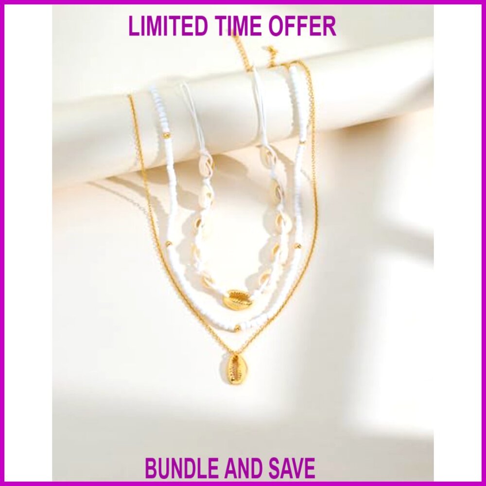 Adjustable Layered Shell Necklace, Boho Beach Sta… - image 6